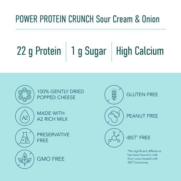 Power Protein Crunch Sour Cream & Onion Cheese Snack
