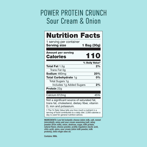 Power Protein Crunch Sour Cream & Onion Cheese Snack